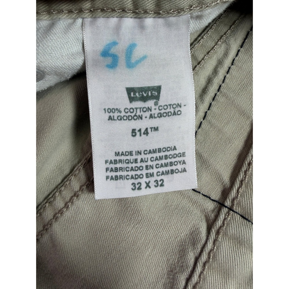 Levi's 514 Jeans Mens 32x32 Beige Khaki Straight Fit - Picture 6 of 15